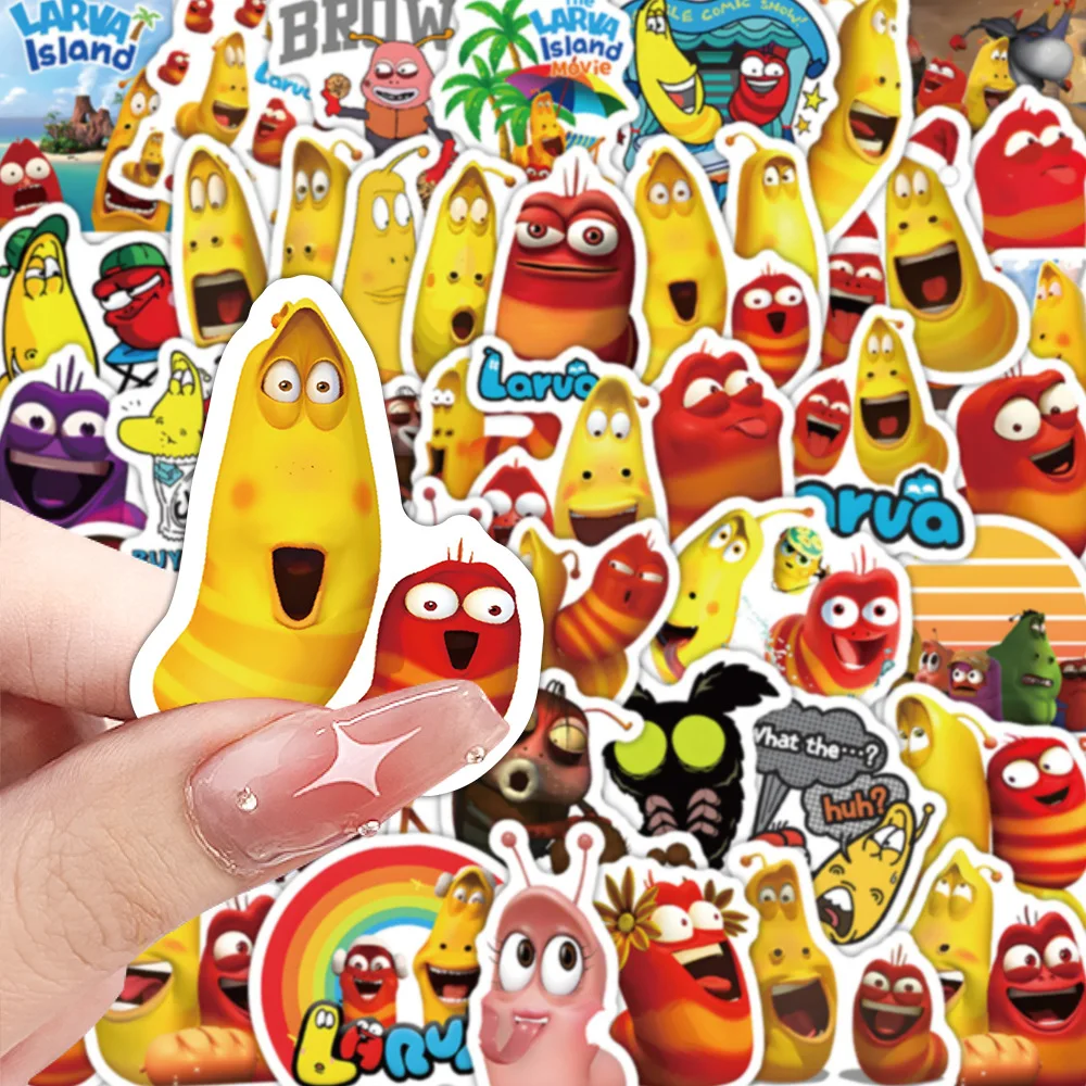 

10/30/60PCS Funny Animation Larva Cartoon Personal Decoration Creative Graffiti Stickers DIY Skateboard Motorcycle Helmet Decal
