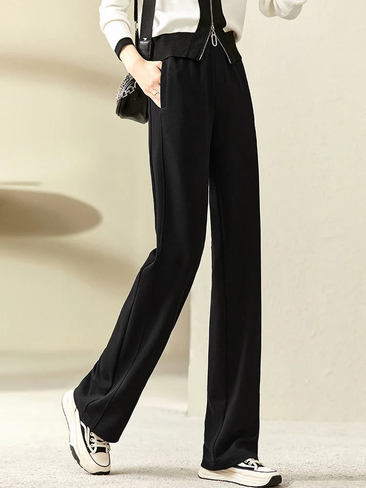 SENTUBILA Wide Leg Pants Solid Casual Trousers Korean Fashion 2024 Y2K Elastic Waist Pants Women Clothing Streetwear 123K43685