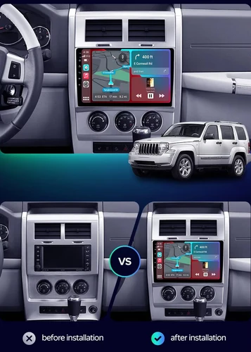 Imagen 2 del producto Carplay + Auto Android 15 para Jeep Cherokee KK Liberty 2007 - 2012 Radio de coche reproductor de vídeo Multimedia navegación GPS 4G Autoradio