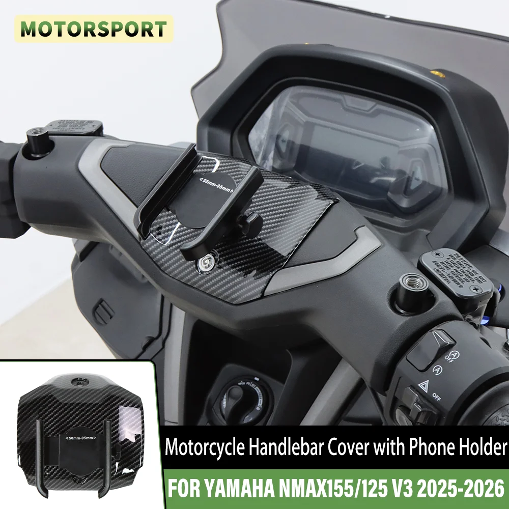 Motorrad-Lenker-Oberteil-Abdeckung mit Telefonhalterung und Navigationshalterung FÜR YAMAHA N-MAX 155NMAX155 NMAX125 V3 2025-2026