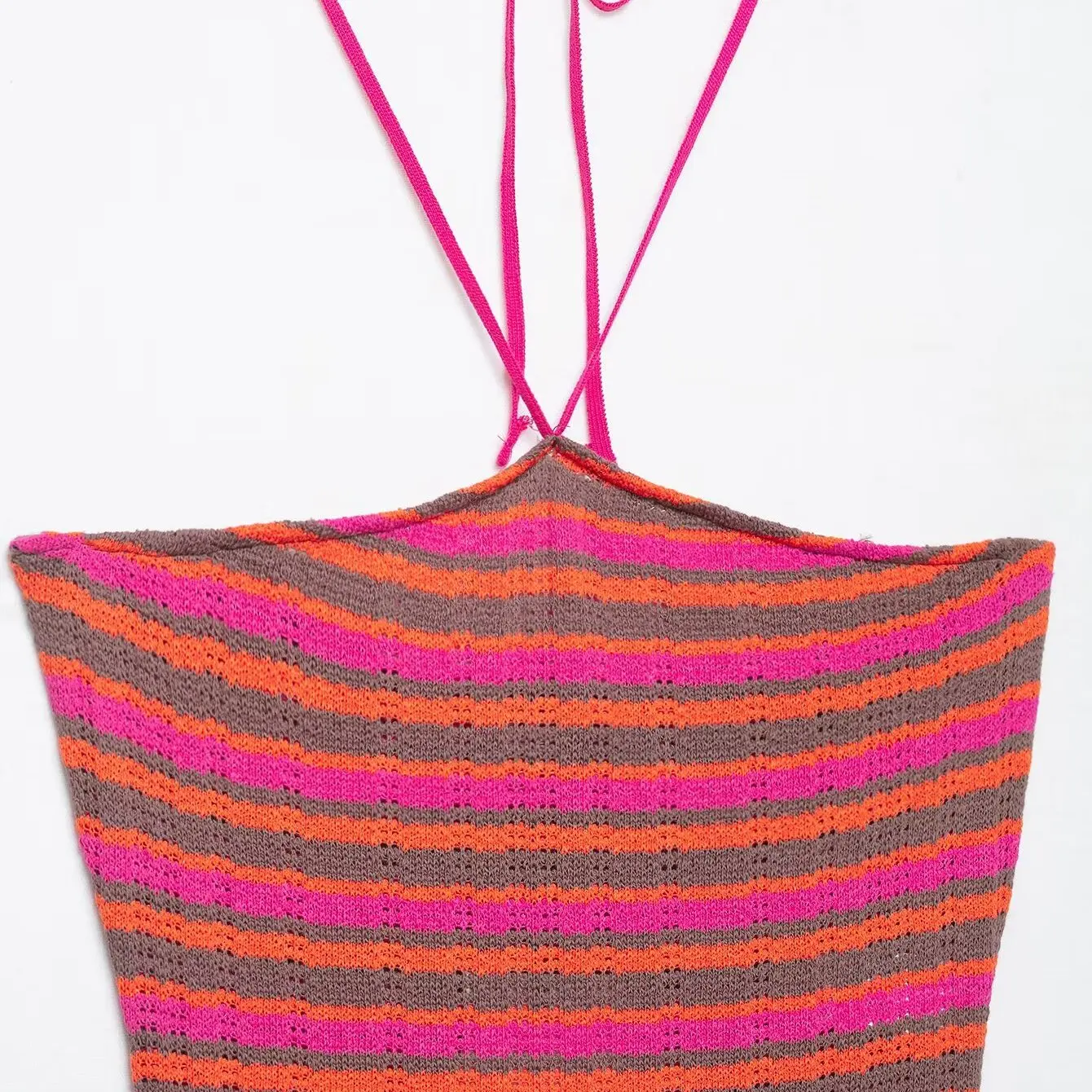 ZBZA Spring New Faionable Women's Dr Embroidered Stripe H-Line Casual Sle Tee-Quarter Sve Polyester Fiber Dr