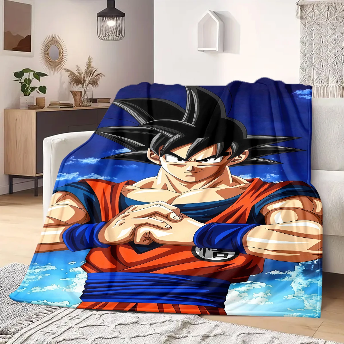 Dragon Ball Z Print Blanket Warm Comfortable Flannel Blanket Suitable for Bedrooms,Sofas, Beds,Chairs,Travel -QIAO13