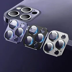 For iPhone 16 Pro Max Plus Camera Lens Full Cover Protective Metal Ring Glass For iPhone 14 15 Pro Max Lens Protector Case