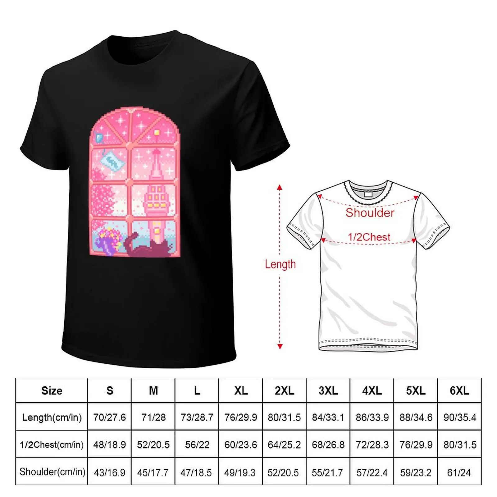 Window to the World Pixel Art T-Shirt t shirts with prints T-Shirt