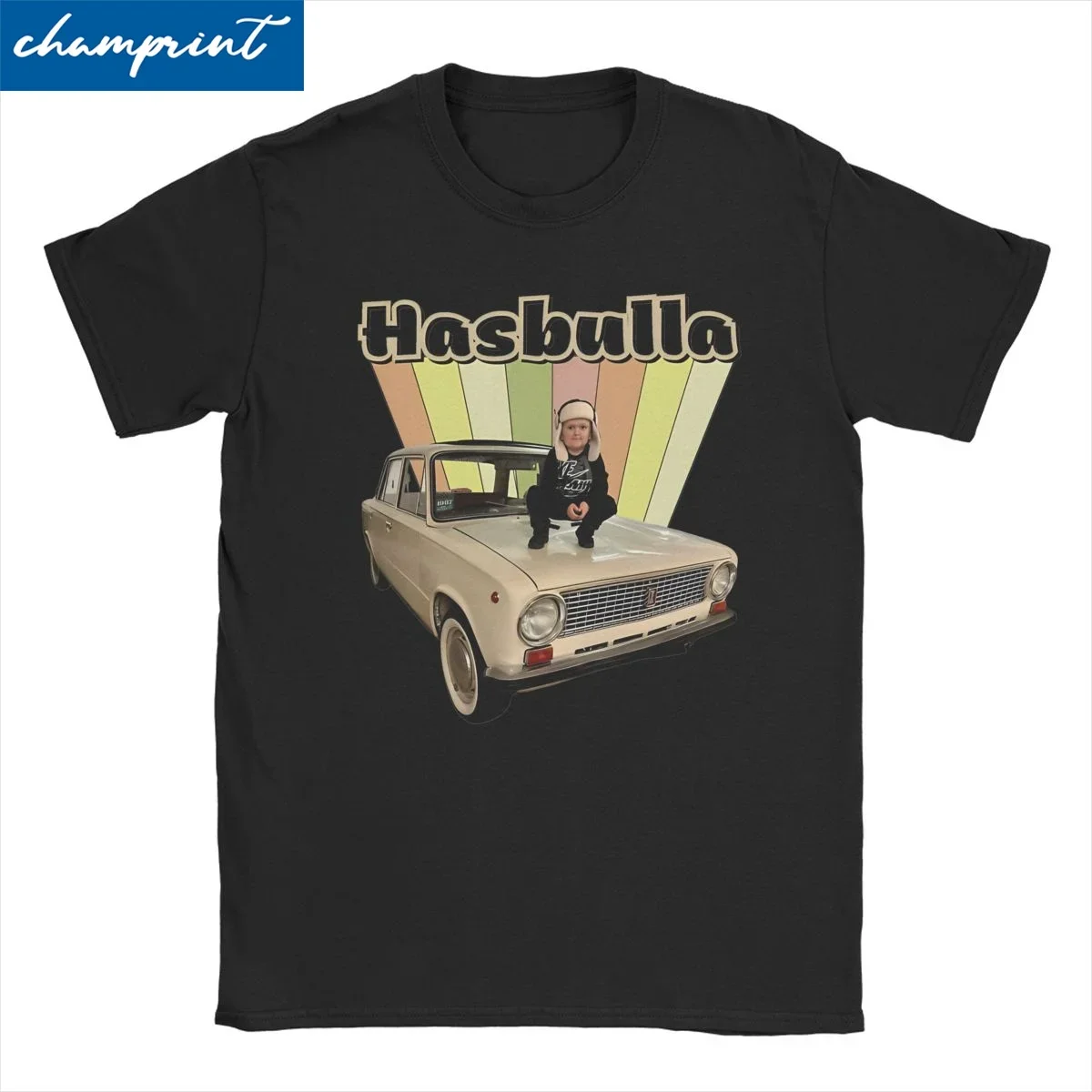 Men Women's T-Shirts Hasbulla Retro Lada Funny 100% Cotton Tee Shirt Short Sleeve Khabib Blogger T Shirt Clothing Gift Idea