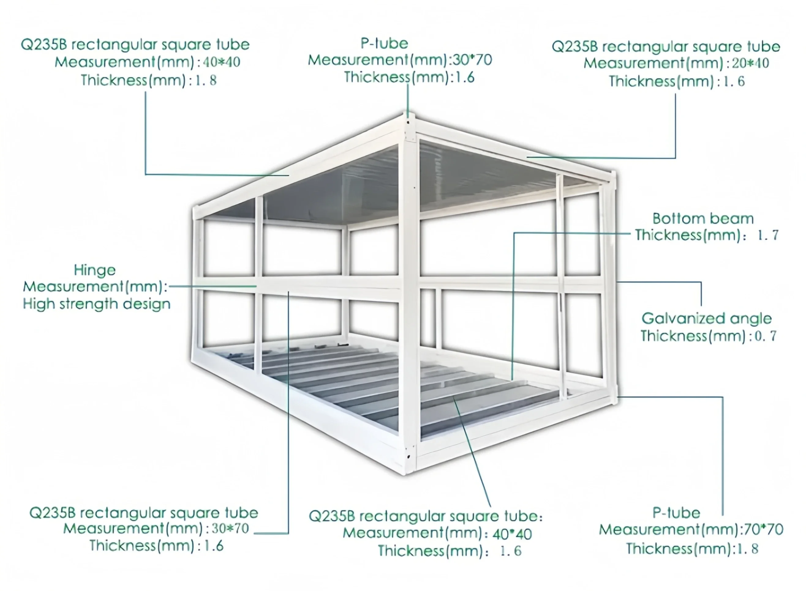 Folding Container House Fast Folding Flat Packaging Foldable Portable Modular Small House House Camp