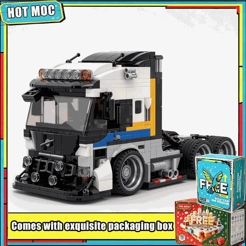 772PCS MOC Classic White Heavy Duty Truck Building Blocks Model Custom Puzzle Semi Tractor Head DIY Assembly Display Toy Gifts