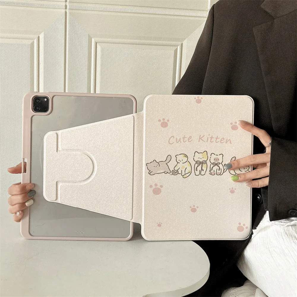 

360 ° Вращающийся складной чехол для легкой защиты вашей подушечки: совместим с iPad Air 6, Air 5,4,10,2024, air m3/a16 2025