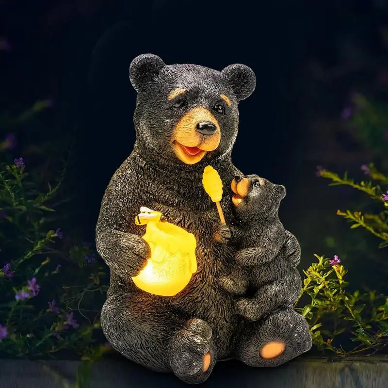 

Solar Garden Statues Loving Bear Figurine Lights Resin Bear Solar Garden Statues For Outdoor Yard Patio Garden Decoration