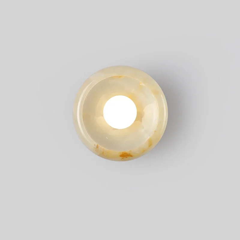 Natural jade decorative wall lamp designer high-end hotel