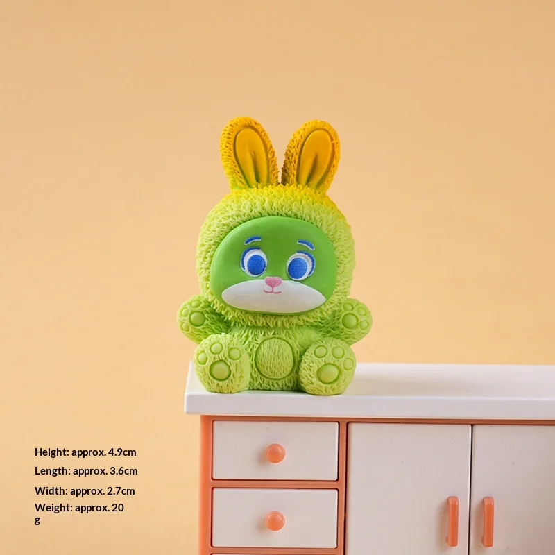 Novo mao gripe animal louco coelho policial resina caixa cega saco ornamento dos desenhos animados bonito desktop carro presente
