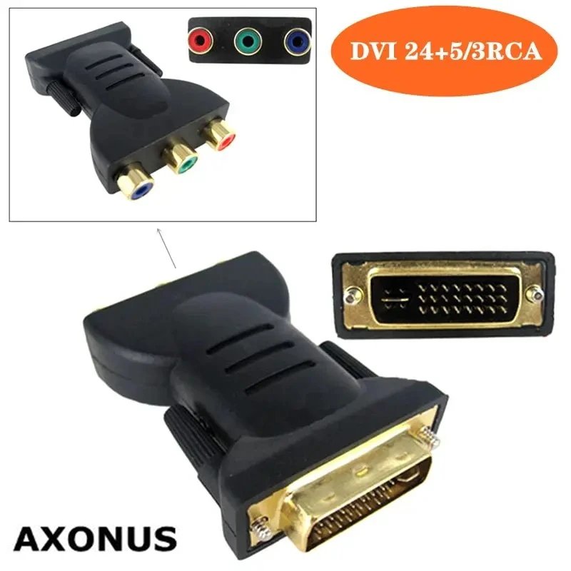 DVI To Color Difference Head DVI 24+5 To AV Gold-Plated Head DVI 24+5 Male To 3RCA Female DVI To Color Difference Component Head