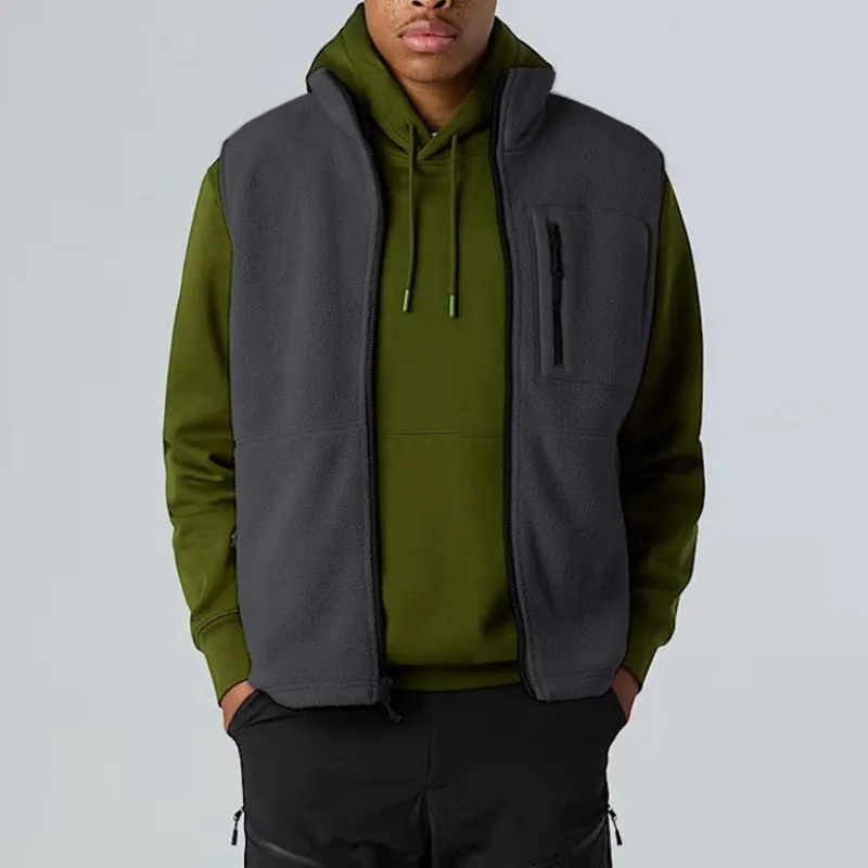 

Vest Spring, Autumn and Winter New Casual Pocket Sports Outdoor Stand Collar Cardigan Jacket