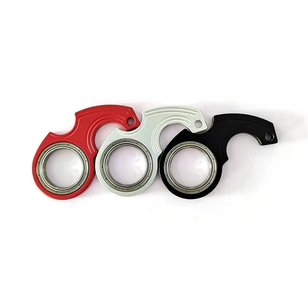Aluminium Alloy Revolve Fingertip Keyring Anti-Anxiety Light Trendy Fidget Spinner Keychain Relieve Boredom Creative