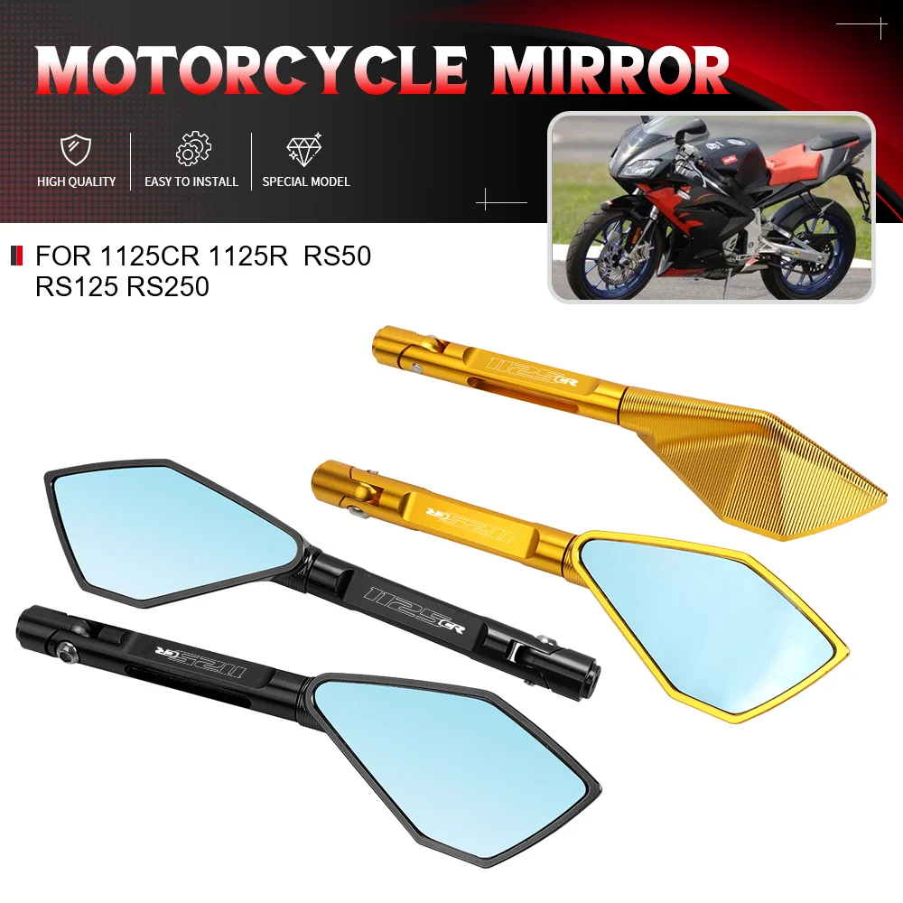 

Adjustable Motorcycle Handlebar Rearview Mirror Side Mirrors Accessories For APRILIA 1125CR 1125R RS50 RS125 RS250