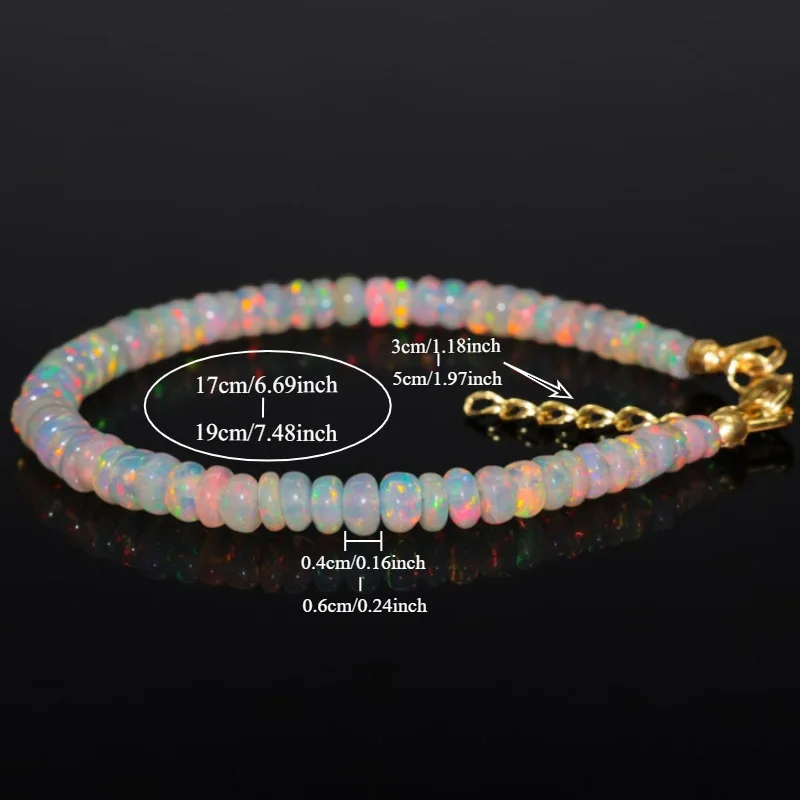 Opal Beaded Bracelet Vintage Elegant Simple Women Daily Wear Jewelry Handmade Stone Bracelet Wholesale Gift