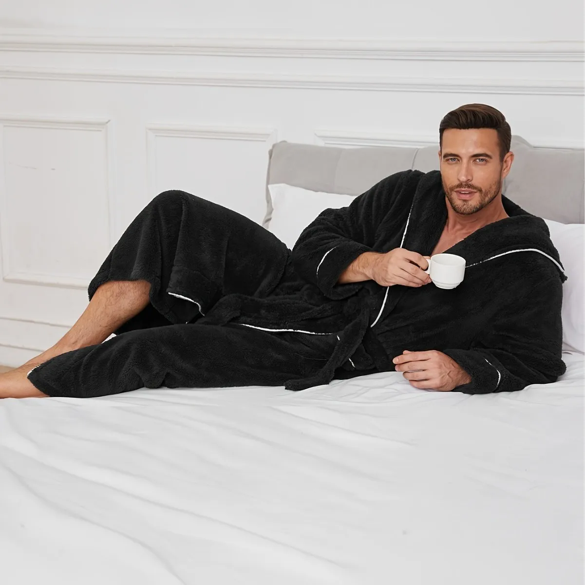 

Sleepwear Shower Robe Autumn Winter Cotton Lint Luxury Open-line Couple Nightgown Men's Warm Autumn Winter Bathrobe Pajamas