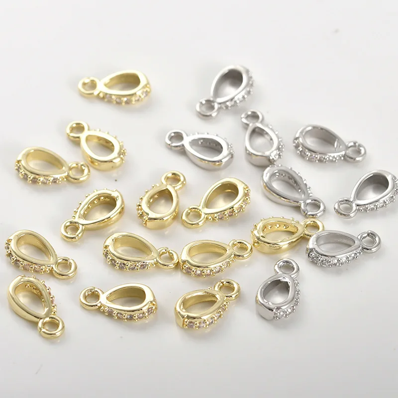 

Золотистый кулон-капля из циркона 14 карат, соединительное кольцо для ожерелья и браслета, фурнитура для рукоделия DIY