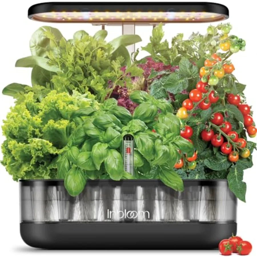 

12 Pods Hydroponics Growing System Kit Herb Garden Planter Indoor Kit with 4.2L Water Pump Height Adjustable Transparen