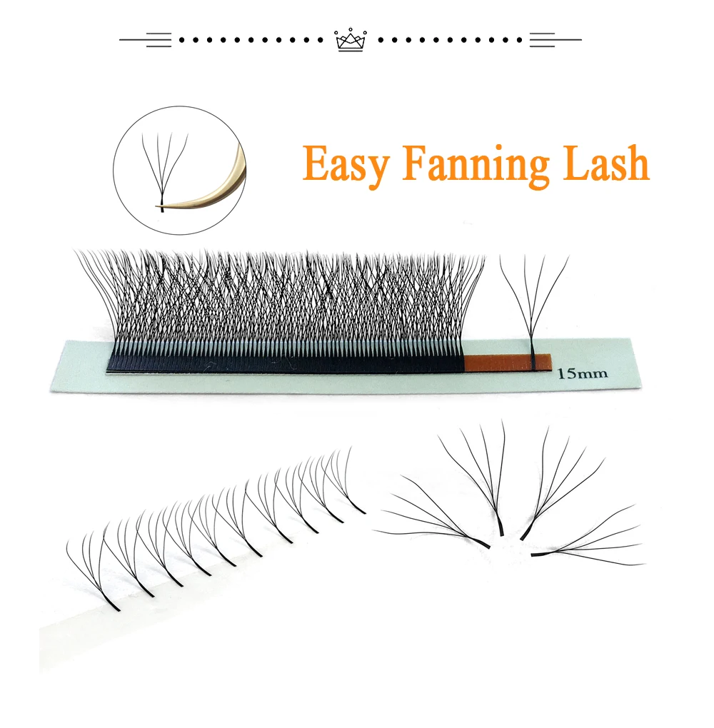 4D W Wimpernverlängerung 5D 3D Russland Volumen Wimpern Flauschige vorgefertigte Fächer Kleeblatt Nerz Faux Cil Lashes Dolly Hybrid Wimpern 3D Cilios – Detail 8