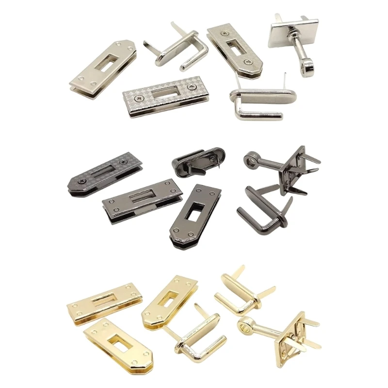 X7XC Premium 6PCS Bag Lock Set Metal Fastener For Fashion Women Handbag Backpack Repair And Creative Craft Projects