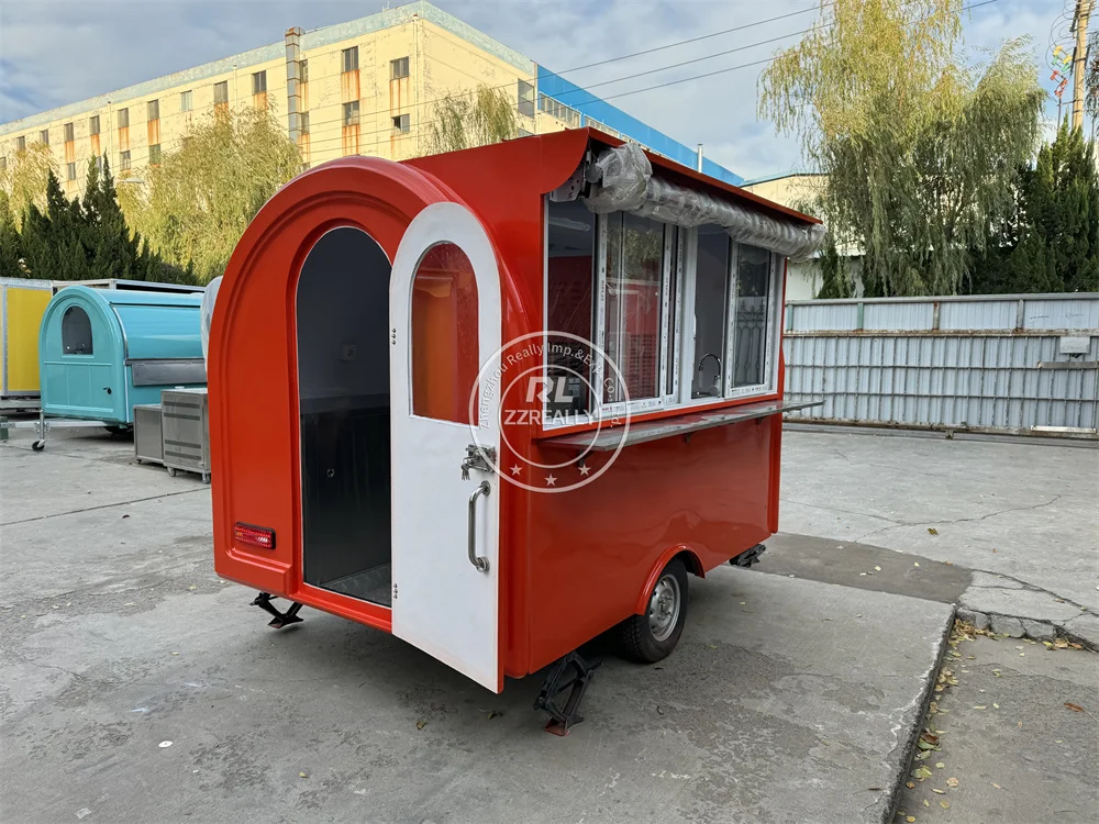Carrinho de comida comercial, quiosque de cafeteria de rua, carrinho de sorvete, concessão totalmente equipada, caminhão de comida, cozinha móvel