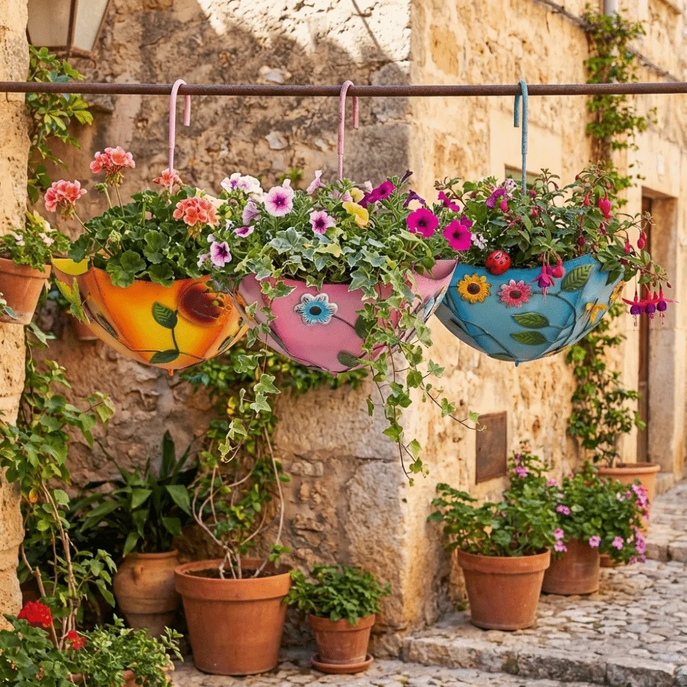 

Iron Umbrella Shaped Flower Pot Wall Mounted Space Saving Umbrella Flower Basket Decorative Succulent Plant Hanger