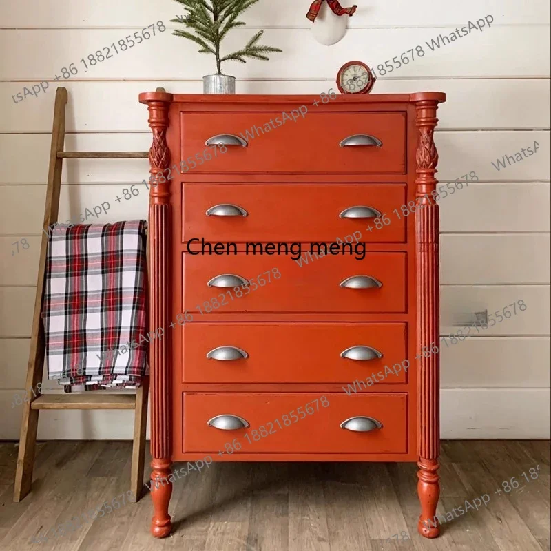 

French vintage chest of drawers living room wall drawer storage American bedroom storage cabinet