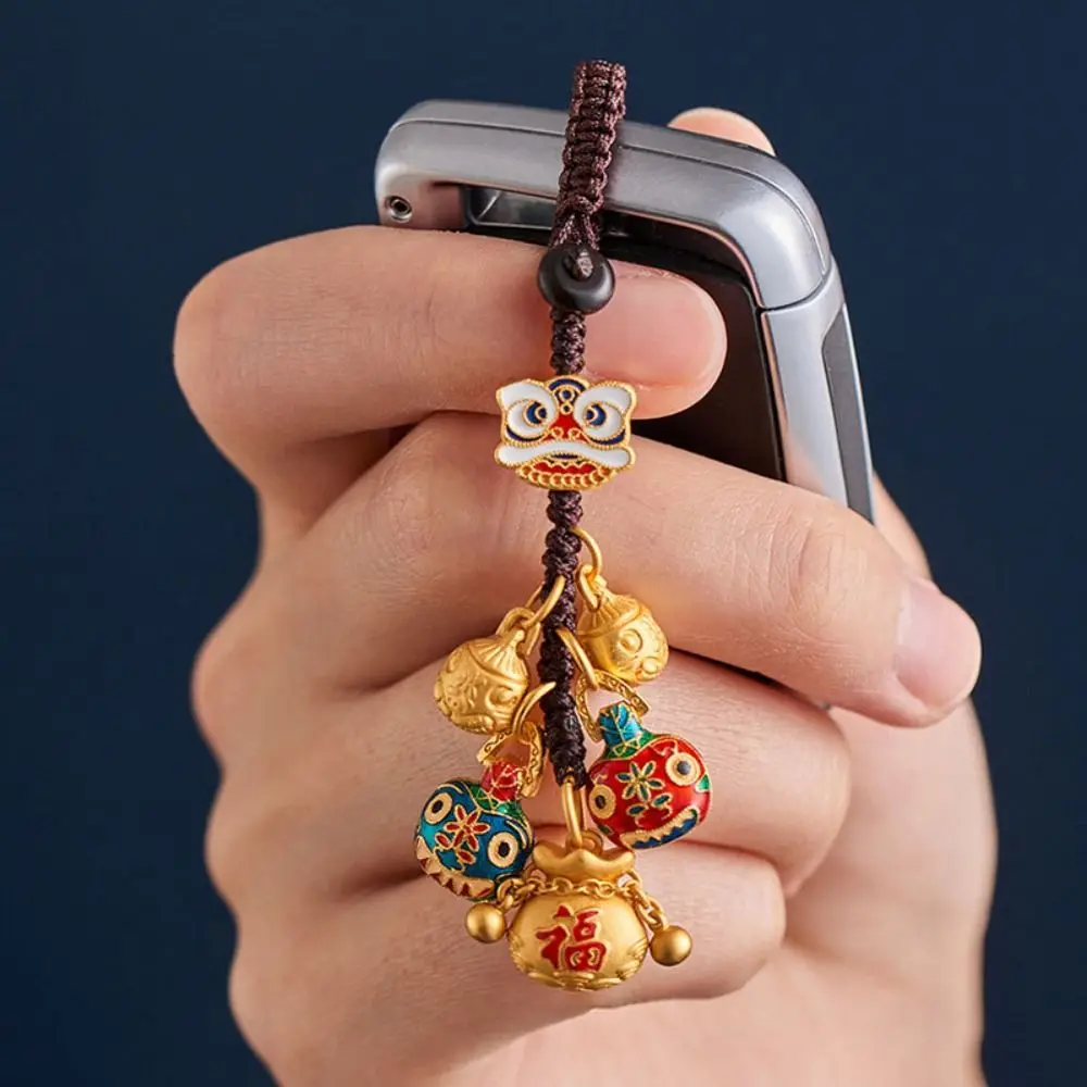 قلادة صغيرة مفاتيح السيارة سحر مفتاح السيارة السحر النمط الصيني بلوتوس محظوظ المفاتيح قصيرة الحبل المنسوجة يدويا مفتاح سلسلة حزام الرجال #4
