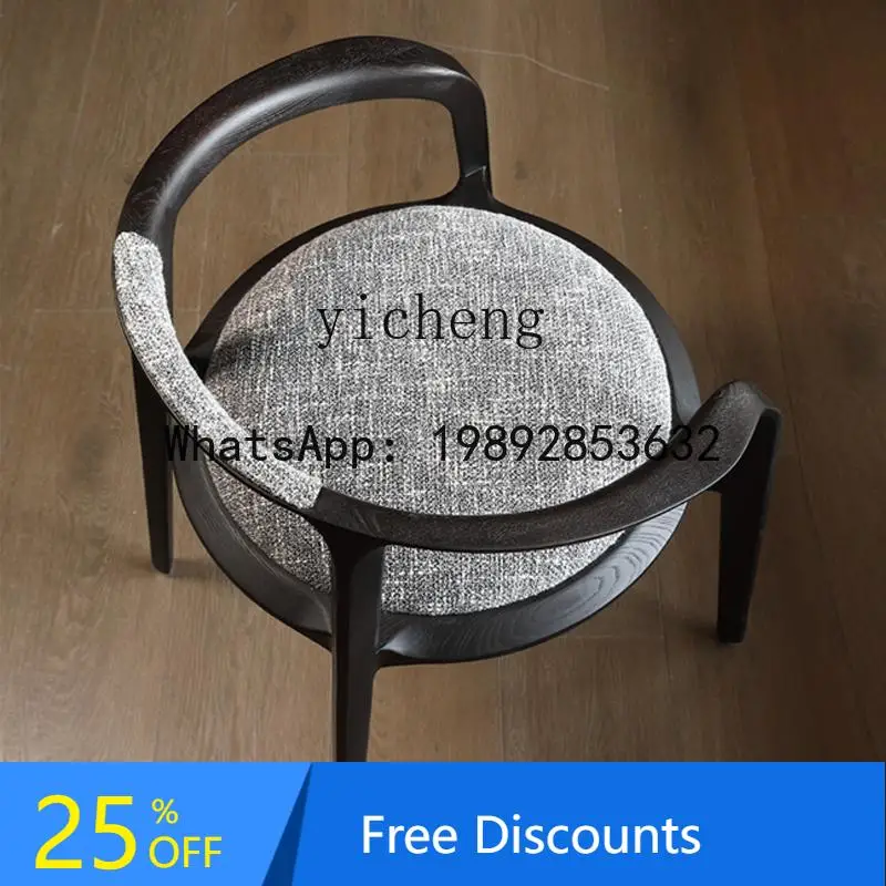 ABC  ash  solid wood tea room tea antique tea chair minimalist smoked dining chair