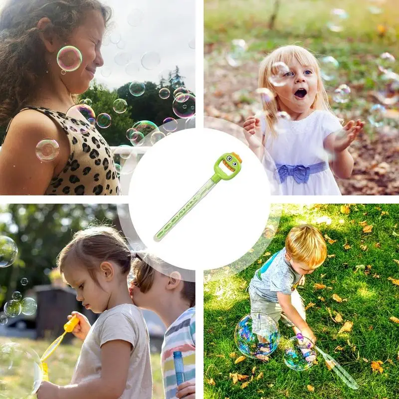 Bubble Wand For Kids 32 Holes Children's Bubble Wand Toy Smiling Face Design Bubble Blowing Toy With 10 Bubble Liquid Refills