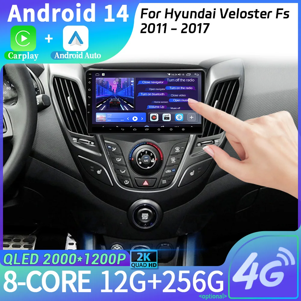 

Car Radio Multimedia Video GPS For Hyundai Veloster Fs 2011-2017 Android Wireless Apple Carplay Navigation Touch Screen Stereo