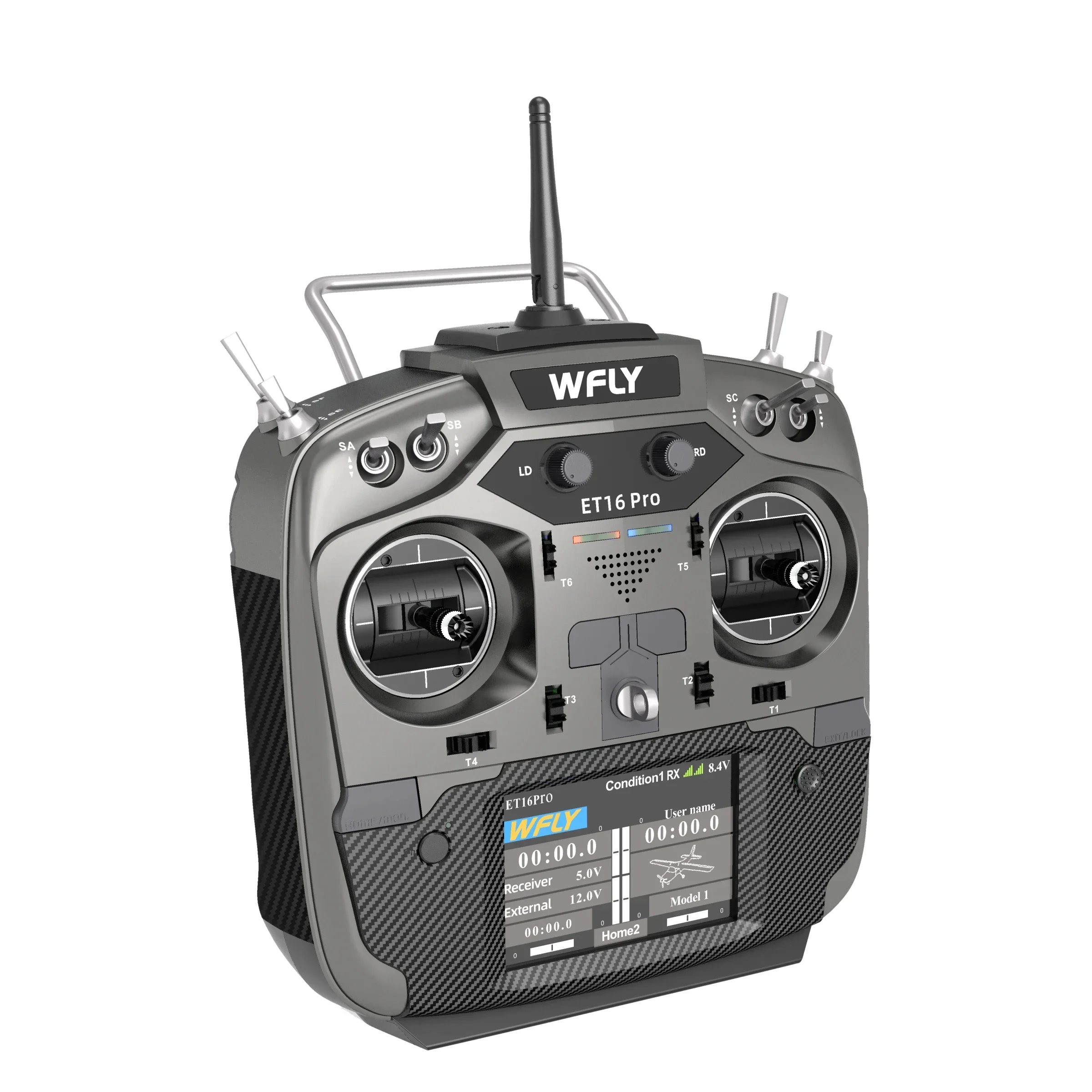 WFLY ET16 Pro  RC Transmitter Full Metal Hall Sensor Gimbals ELRS Dual Built-in RF Modules 500mW Max Power