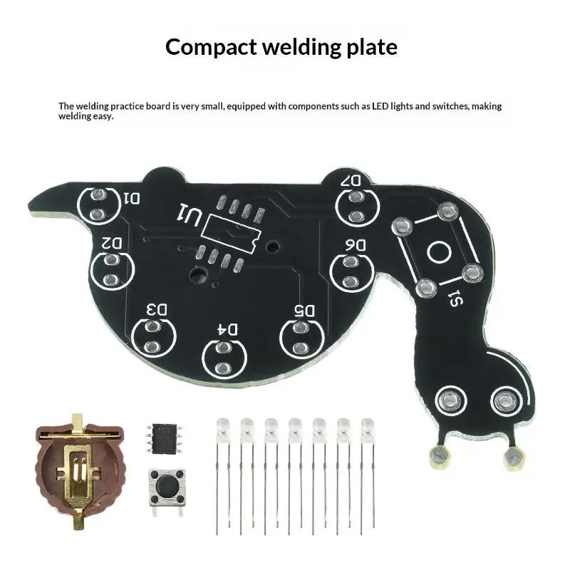 Snail-Shaped LED Flowing Light Soldering Practice: Board DIY Learning Kit Fun Electronic Components