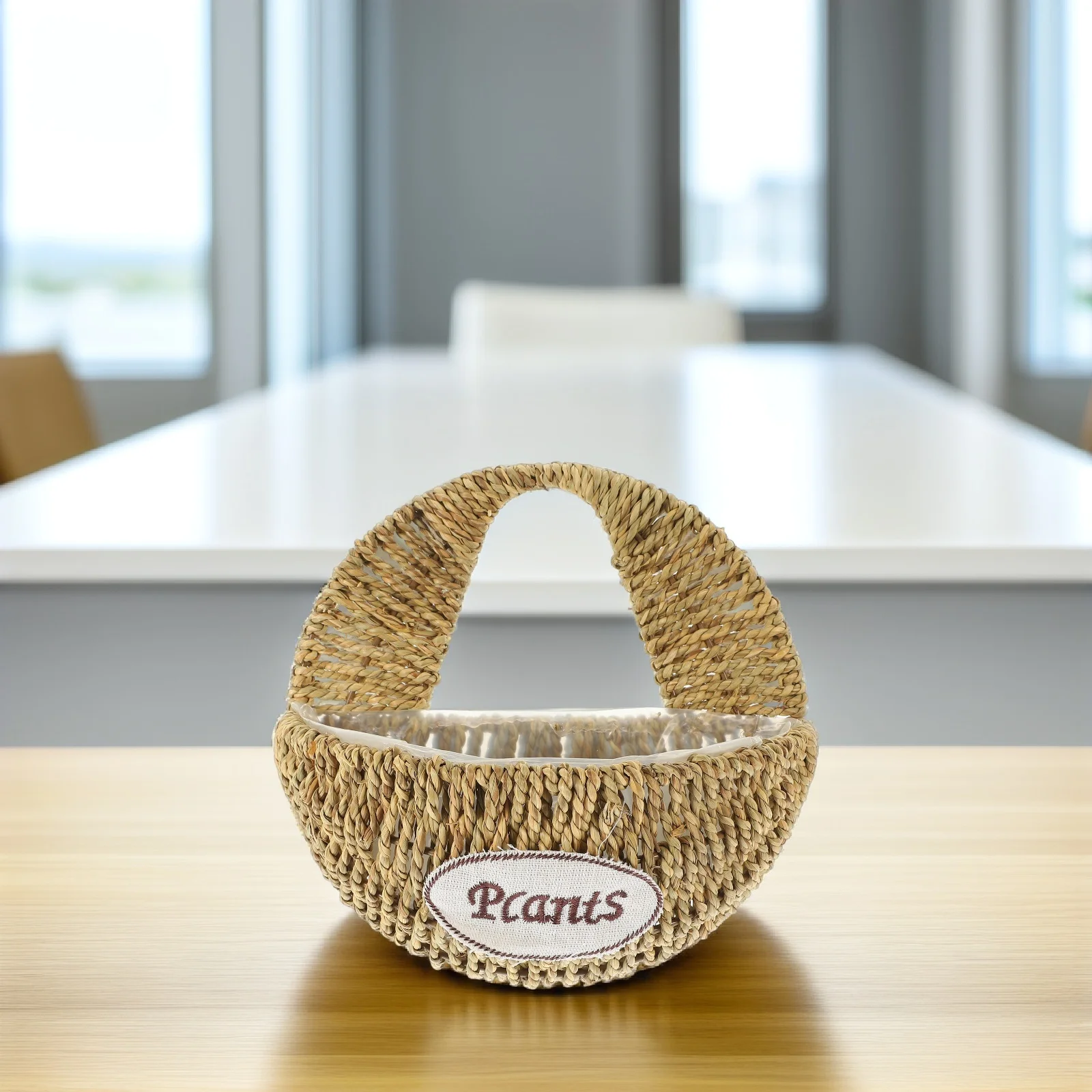 

Simulated Straw Flower Pot Woven Planter Decorative Baskets for Plants Indoor Wall Hanging Weaving Pots