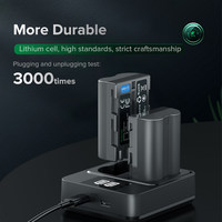LLANO Nikon EN-EL3E Camera Charger LED USB Dual Slot Digital for D50/D70D80/D90/D100/D200/D300/D300S/D700/D3000/D5000/D7000