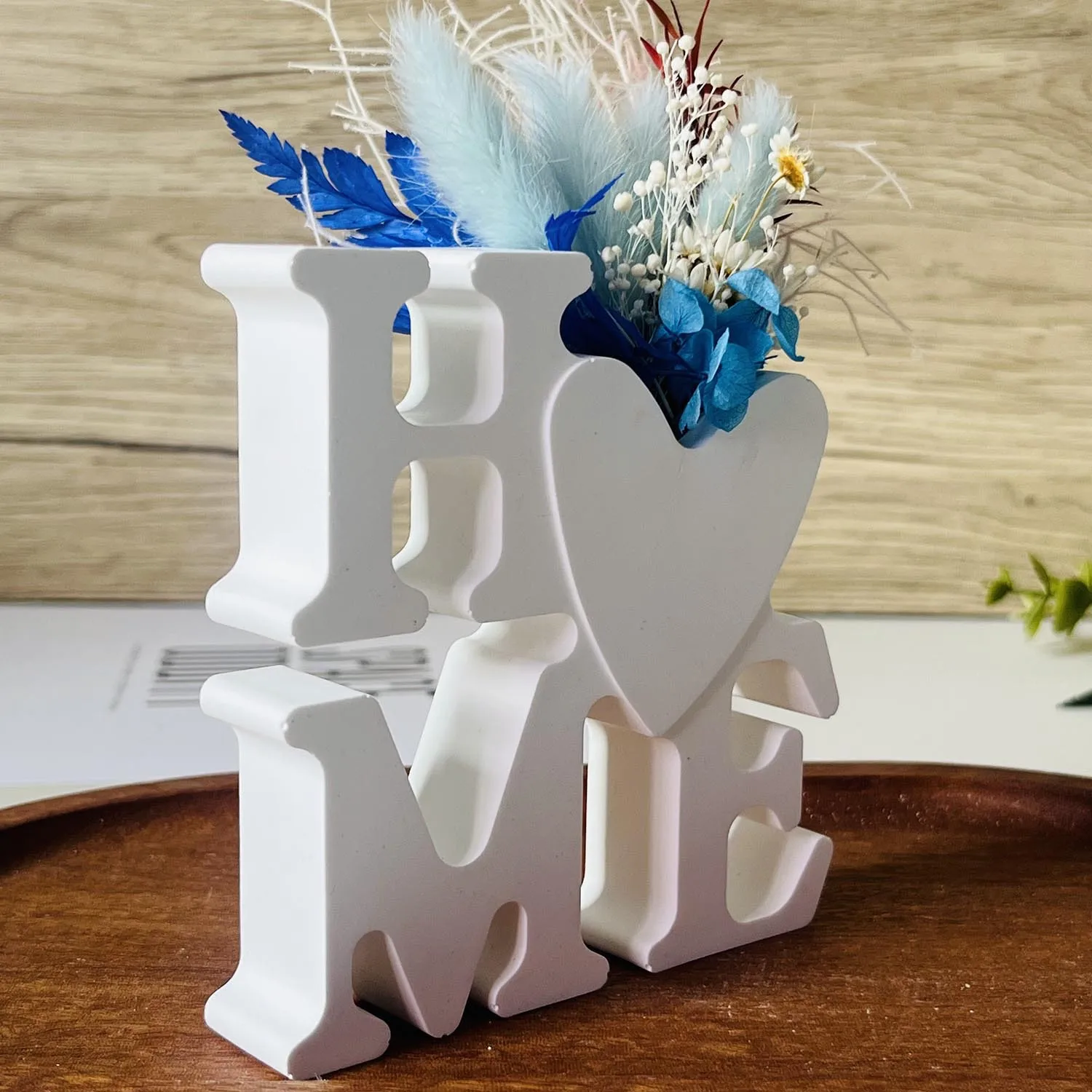 Neue Form Valentinstag Brief Blume Vase Dekoration Silikon Form HAUSE Brief Herz Ornament Dekoration Gips Tropf Formen – Detail 12