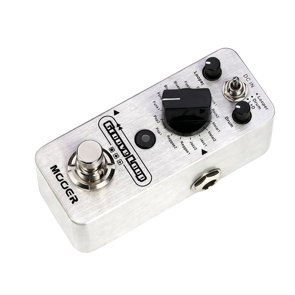 MOOER Groove Loop Guitar Effect Pedal 8 Drum Groove Styles Guitar Phrase Loop 20 Min Recording Drum Machine & Looper Pedal