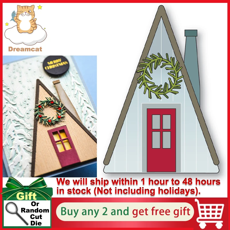 Uma casa de quadro corte de metal dados scrapbooking pasta de gravação terno para sizzix fustella grande tiro máquina de corte cortes natal