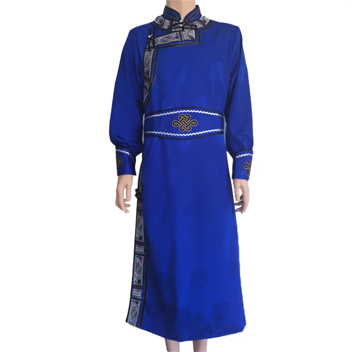 Novo vestido mongol masculino traje de desempenho mongol longo traje mongol traje diário vida traje outono/inverno