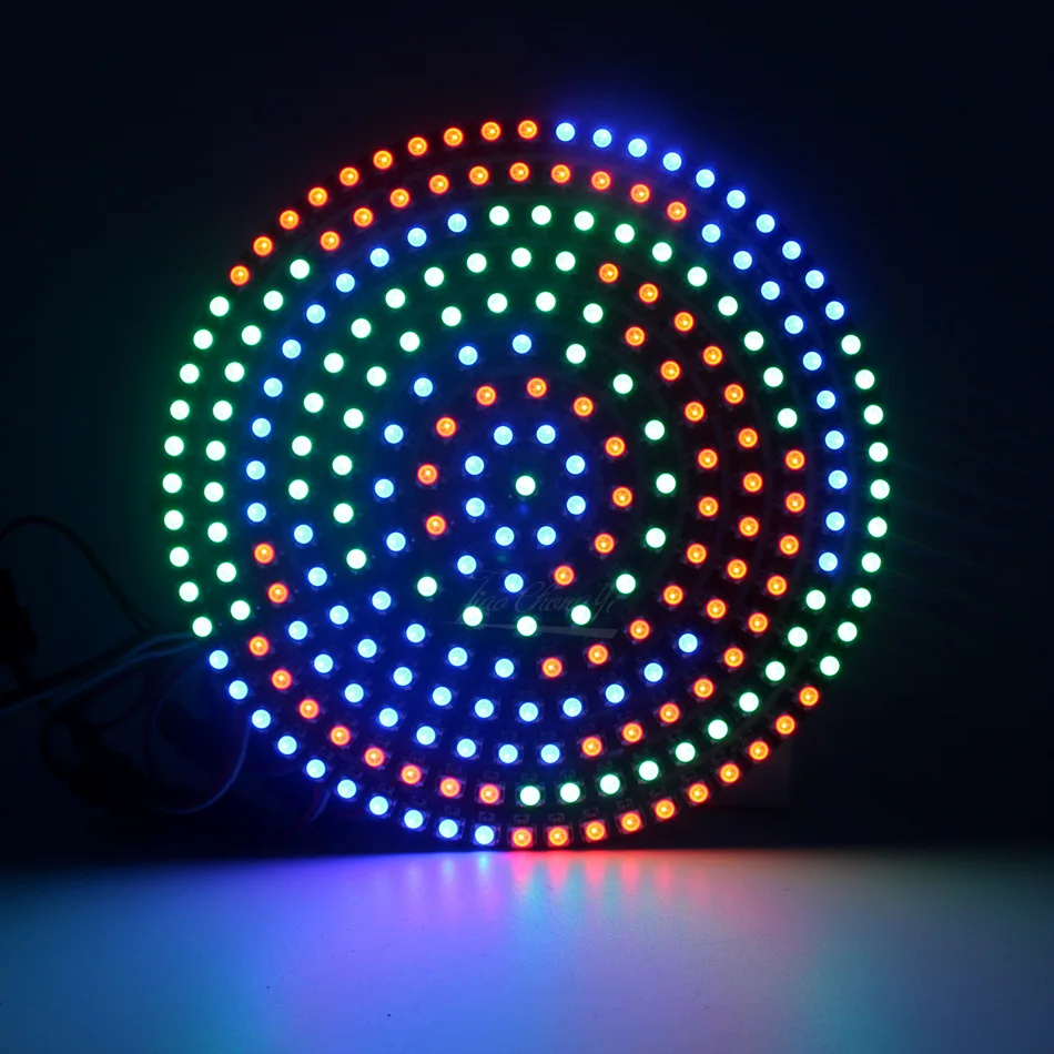 WS2812B 5050 5V RGB Led Pixel Ring Individul AddressabIe Ring WS2812 IC BuiIt-in Led ModuIe With USB Wire And SP621E Controller