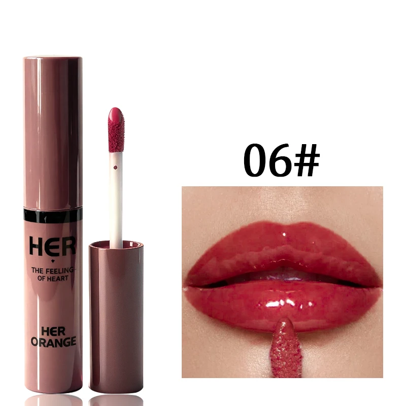 Herorange Shimmering Water-Glossy Mirror Lip Glaze, Moisturizing, Not Easy to Fade, Easy to Apply, Water-Glossy Glass Lip Gloss Cosmetics, Christmas Gift