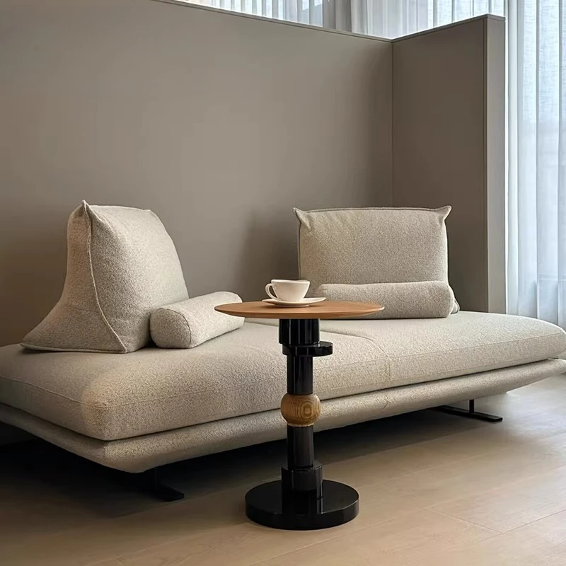 Sofa straight row without armrests removable backrest fabric cotton and linen sofa