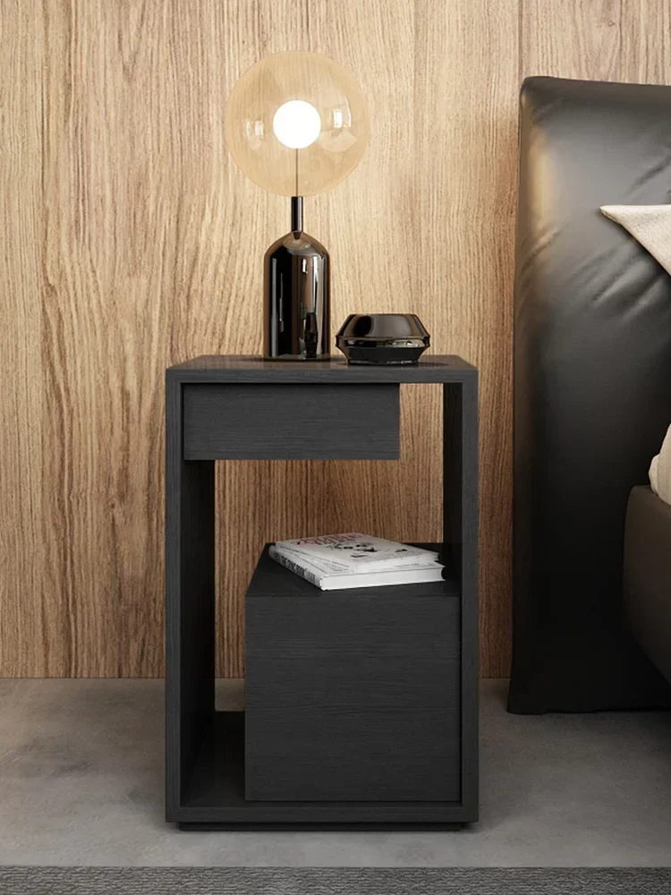 TAO Bedside Table Small Narrow Gray Paint Bedroom Bedside Storage Cabinet Storage Small Cabinet