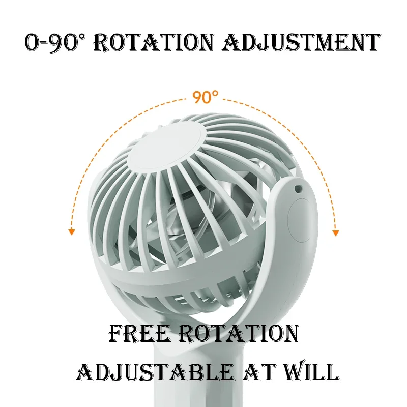 Новинка 2024, портативный мини-вентилятор с USB-портом для кондиционера, Модный ручной небольшой карманный Настольный портативный вентилятор-подставка для дома, 1200 мАч, подарок на свадьбу