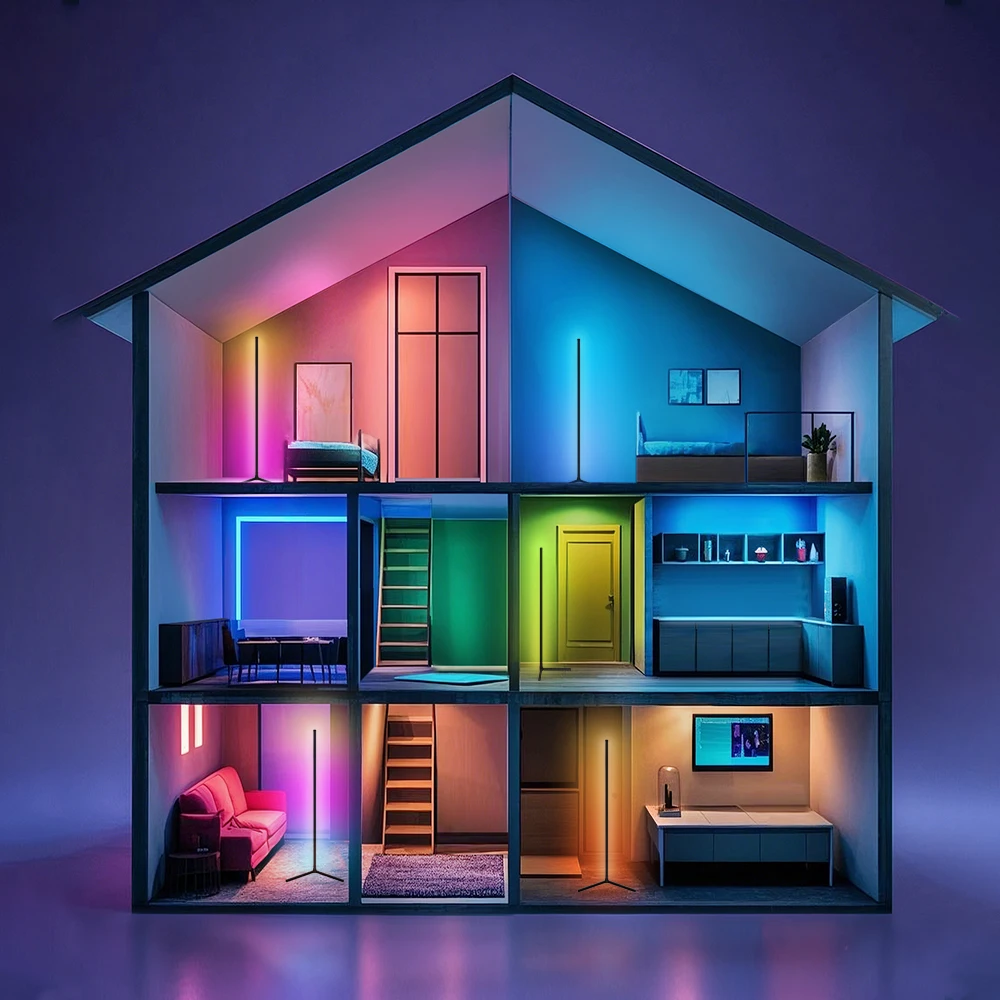 KANTUTOE RGB Floor Lamp Dimmable Bluetooth LED Atmosphere lights Modern Mood Lighting For Birthday Party Holiday Decoration