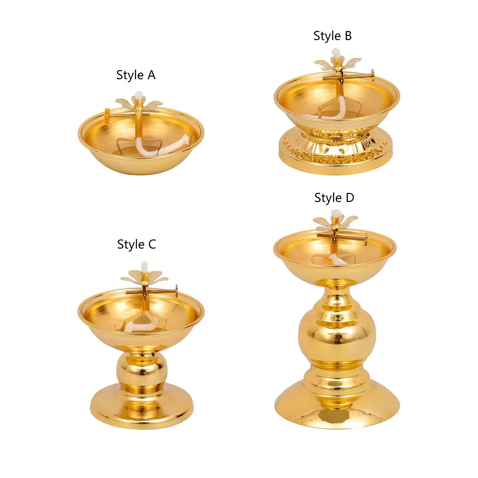 Ghee Lamp Holder Tea Light Holder Tibetan Candle Stand Dimmable Oil Lamp Dish Buddhist Candle Holder for Home Living Room
