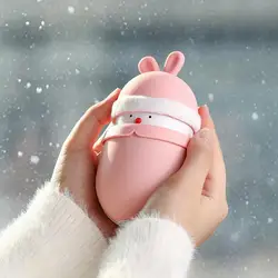 2 In 1 6000mAh Portable Power Bank And Hand Warmer Rapid Heating Hand Warmer Cute Snowman And White Rabbit Design gift for girls