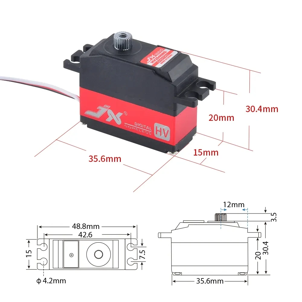 JX Servo PDI-HV2546MG 2545MG 25g 6.6kg Metal Gear Cyfrowe serwo bezrdzeniowe do helikoptera BeastX Gyro Align ALZRC 450 500 RC