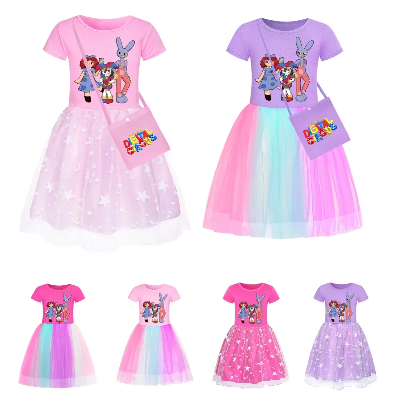 Fashion Cartoon Kids Dresses for Girls Girls The Amazing Digital Circus merch Princess Vestidos Cute Baby Summer Dress  2884